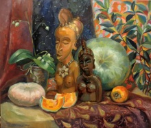 Натюрморт с африанскими скульптурами