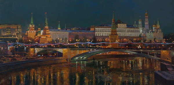 Сердце Москвы 2015 холст, масло 40х80