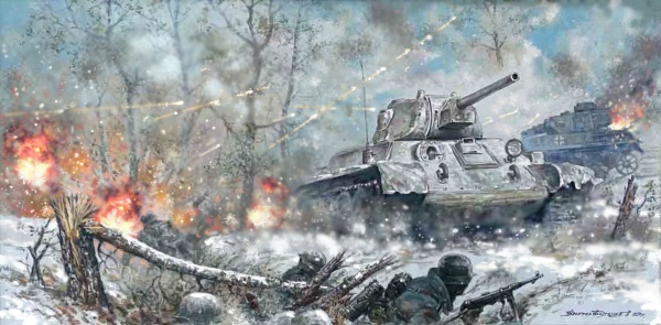 Битва за Москву 1941г. атака танков  ...