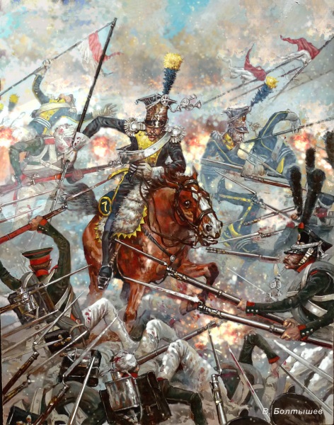 Русская пехота в сражении под Лейпцигом 1813г